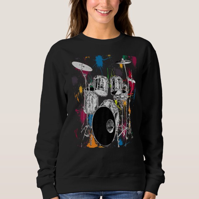 Sweatshirt Ensemble de tambour artistique graphique (Devant)