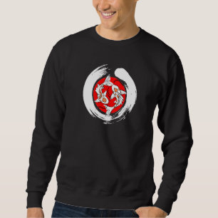 Sweatshirt Enso Circle Koi Poisson Art japonais Ukiyo-E Yin Y