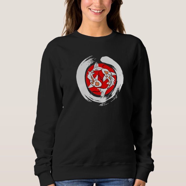Sweatshirt Enso Circle Koi Poisson Art japonais Ukiyo-E Yin Y (Devant)