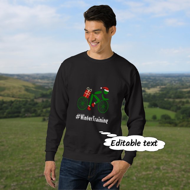 Sweatshirt Entraînement d'hiver texte personnalisé xmas cycli (Créateur téléchargé)
