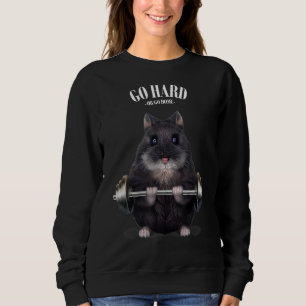 Sweatshirt Entraînement musculaire nain Noir haltérophilie