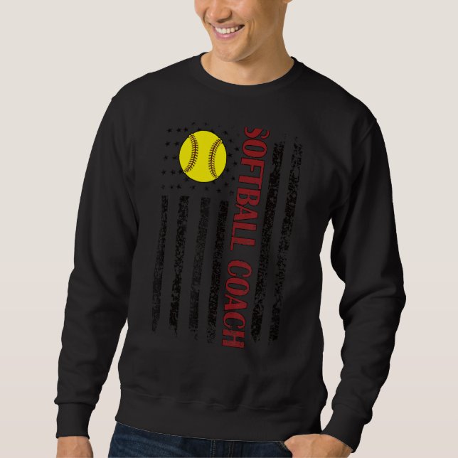 Sweatshirt Entraînement Softball Fière Nous Coach Drapeau Ent (Devant)