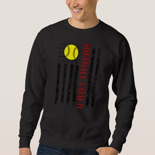 Sweatshirt Entraînement Softball Fière Nous Coach Drapeau Ent (Devant)