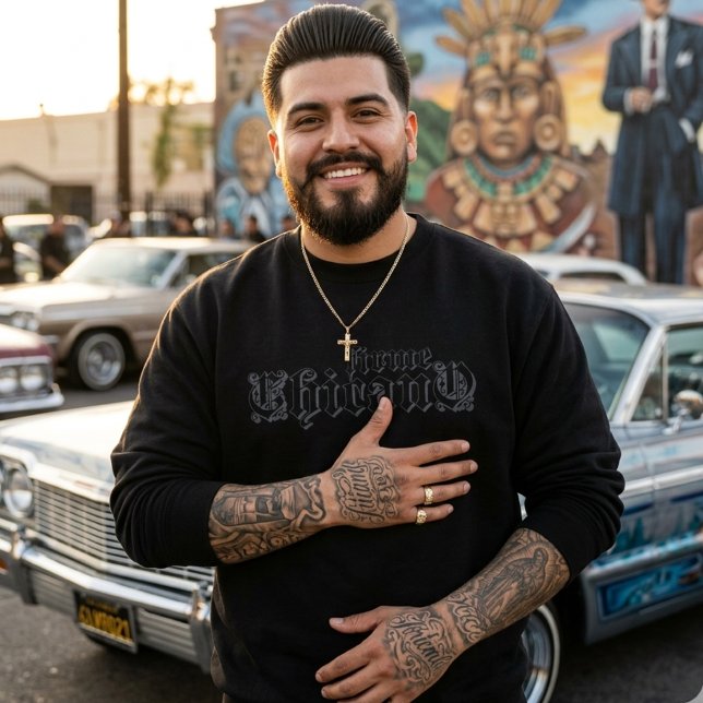 Sweatshirt Entreprise Chicano Noir (Firme Chicano Black Sweatshirt)