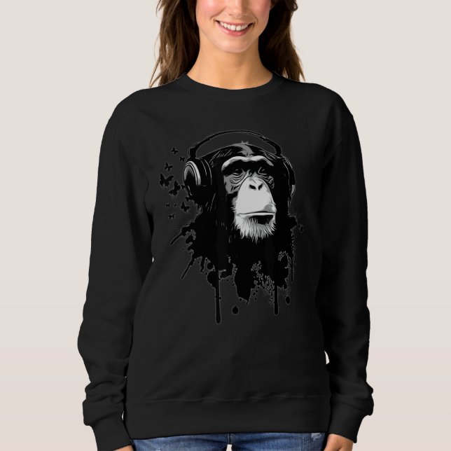 Sweatshirt Entreprise de singe chimpanzé grand singe papillon (Devant)