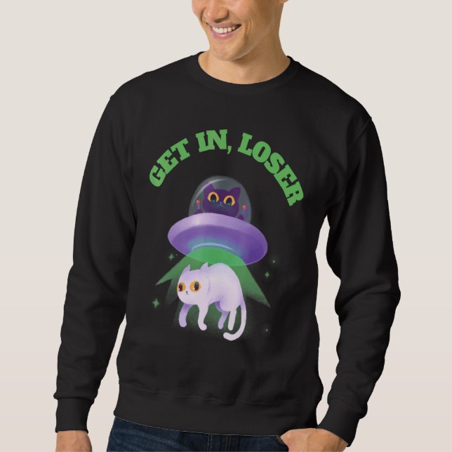 Sweatshirt Entrez Perdant Extraterrestre Ovni Chat Extraterre (Devant)