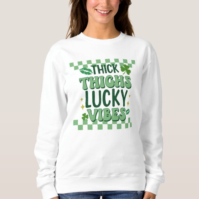Sweatshirt Épais cuisses Lucky Vibes St. Patrick's Day (Devant)