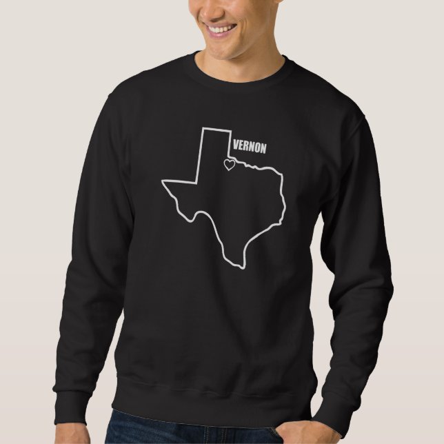 Sweatshirt Epic Threadz Texas State Map Vernon Tx (Devant)