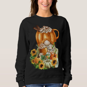 Sweatshirt Épice citrouille Latte Feuille mignonnes Gnomes -