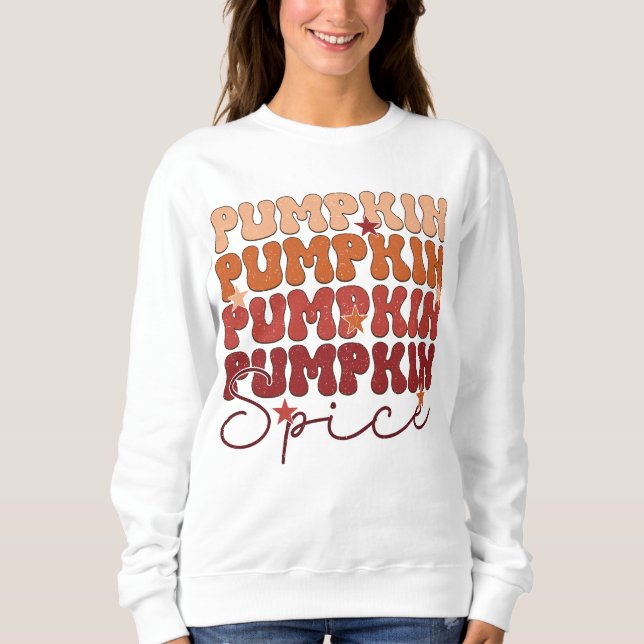 Sweatshirt Épice de citrouille Rétro Automne (Devant)