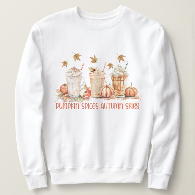 Sweatshirt Épices de citrouille Boisson d'automne drôle de ci (Design devant)