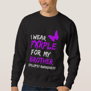 Sweatshirt Epilepsie Je Porte Du Purple Pour Mon Frère Ruban