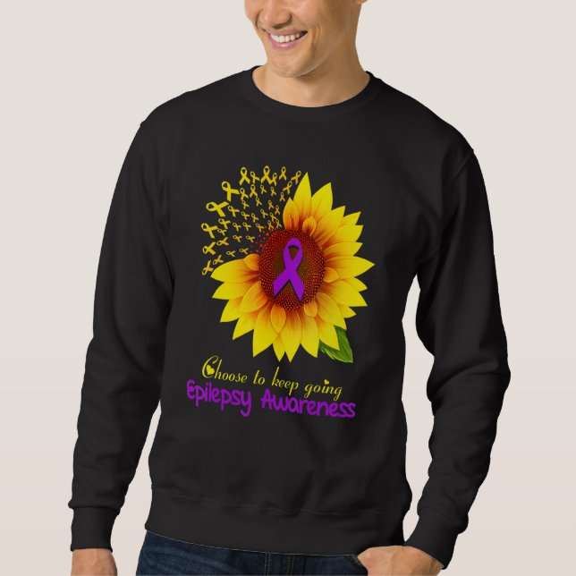 Sweatshirt Épilepsie Tournesol Choisissez De Continuer Épilep (Devant)