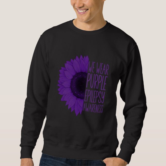 Sweatshirt epilepsy sunflower we wear purple for epilepsy Awa (Devant)