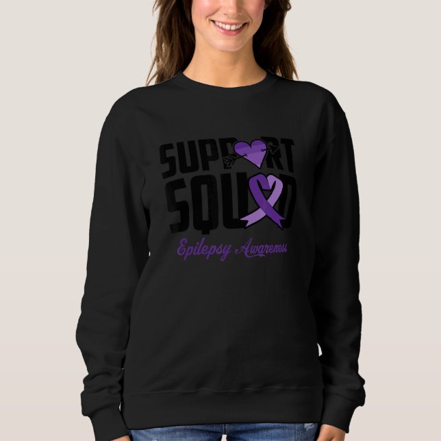 Sweatshirt Epilepsy Warrior Support Purple Ribbon Epilepsie A (Devant)
