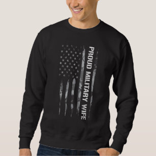 Sweatshirt Épouse de militaire fière de l'armée Drapeau amé