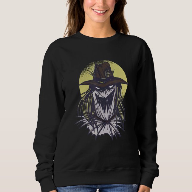 Sweatshirt Épouvantail d'Halloween effrayant (Devant)