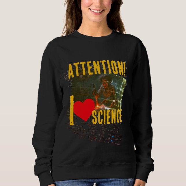 Sweatshirt Équation hyperbolique : 'J'aime la science (jusqu' (Devant)