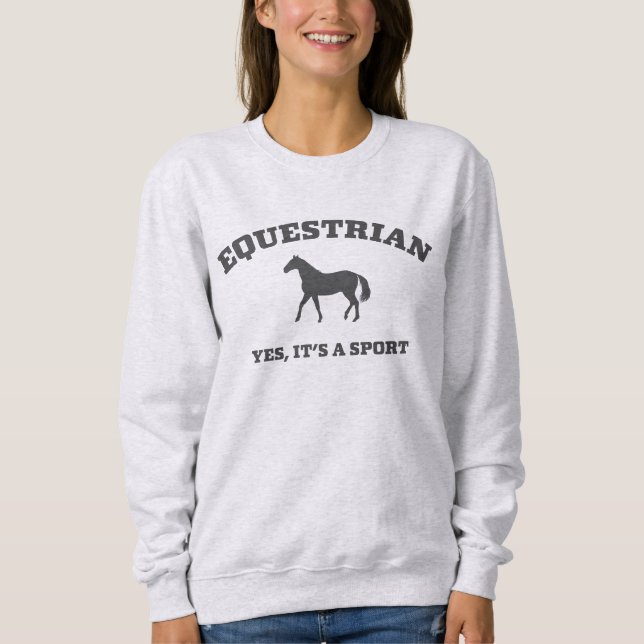 Sweatshirt Équestre College Style Sweater Cheval Sport (Devant)