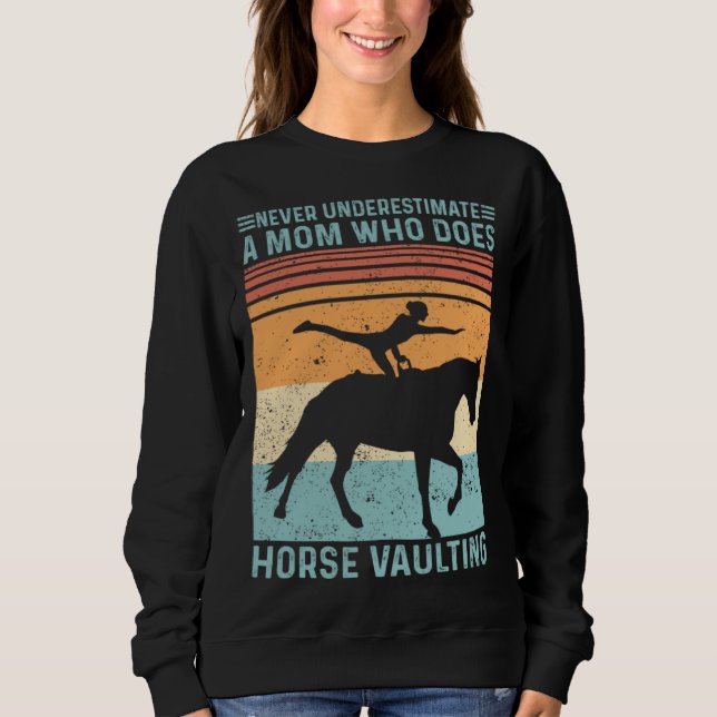 Sweatshirt Equestrian Horse Vaulting Retro (Devant)