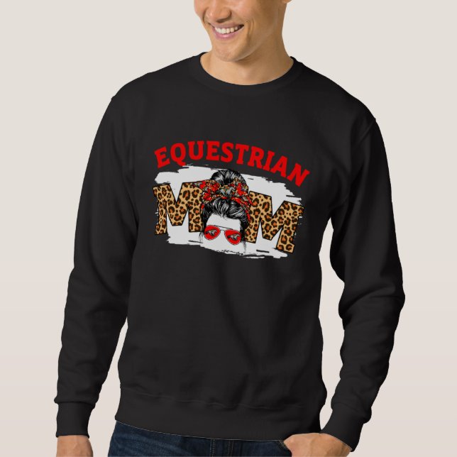 Sweatshirt Equestrian Mom Messy Bun Cute Mother s Day Basketb (Devant)