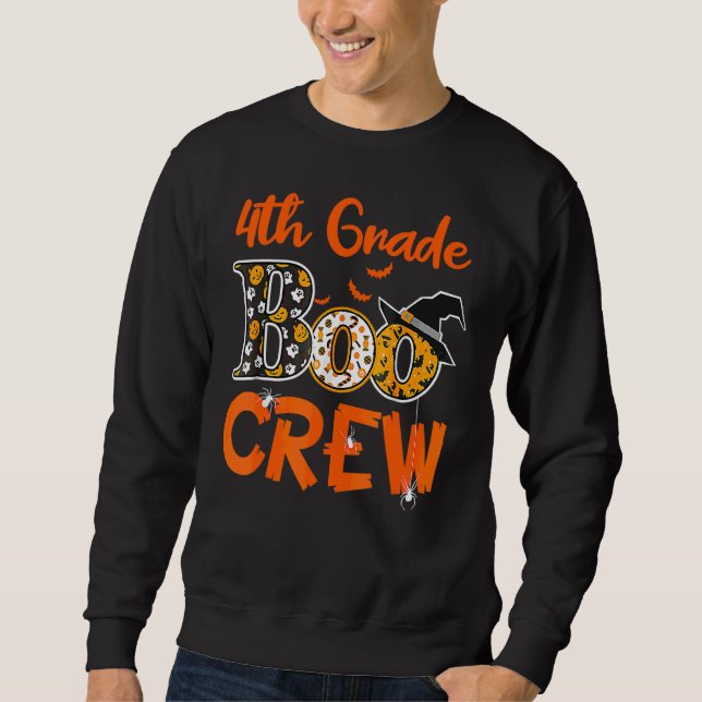 Sweatshirt Équipage de Boo de 4e année Halloween Enseignants  (Devant)