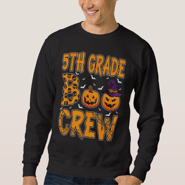 Sweatshirt Équipage de fantôme de 5e année Enseignant Élève C (Devant)