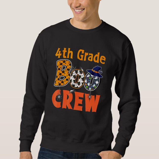 Sweatshirt Équipage de fantômes de 4e année Enseignant de qua (Devant)