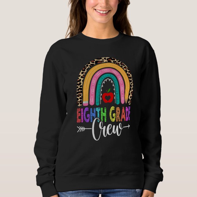 Sweatshirt Équipage de huitième année 8e professeur léopard a (Devant)
