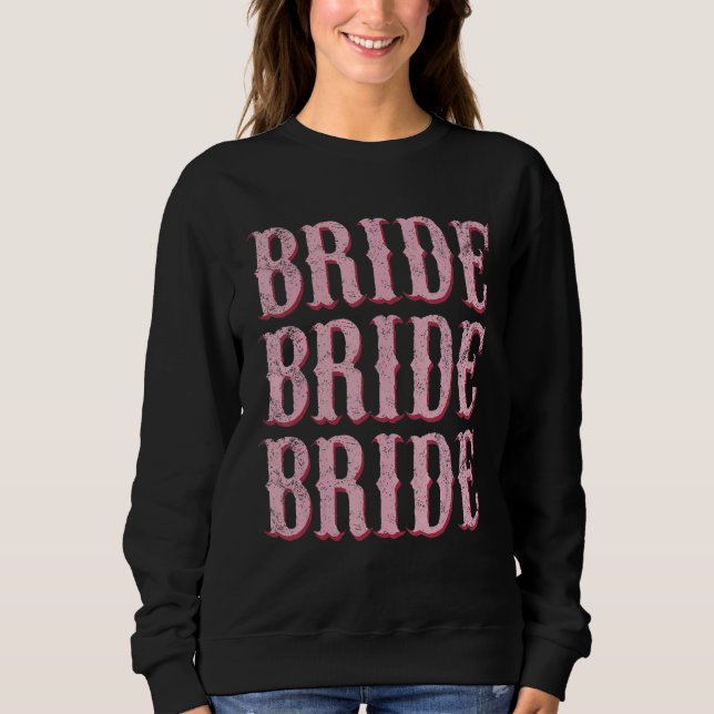 Sweatshirt Équipage de mariée je fais Crew Rétro Enterrement  (Devant)