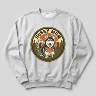 Sweatshirt Équipage Maman Husky Col Rond Cadeau pour Maman de
