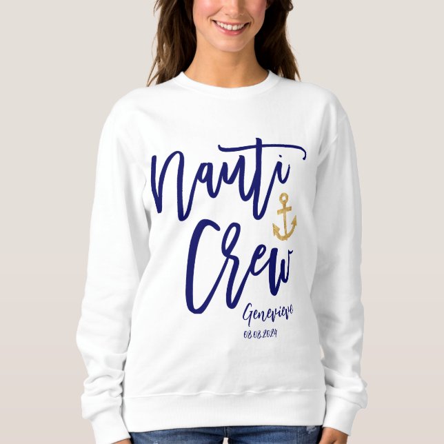 Sweatshirt Équipage Nauti Mariée de la mer demoiselle d'honne (Devant)