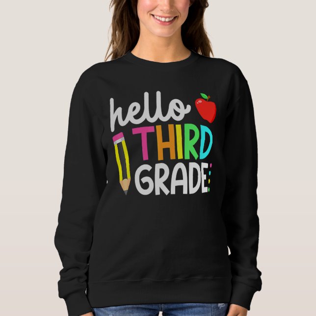 Sweatshirt Équipe 3e Enseignant de 3e année Retour à l'école (Devant)