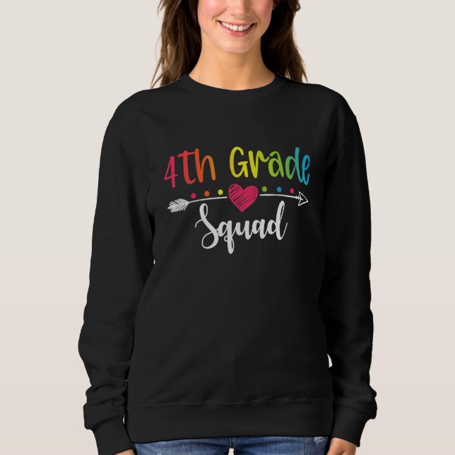 Sweatshirt Équipe 4e année Professeur élève Retour à l'école (Devant)