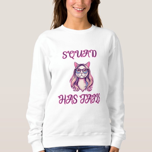 Sweatshirt Équipe a des queues Conception de groupe d'animaux (Devant)