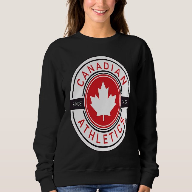 Sweatshirt Équipe Athlétique Fête du Canada Drapeau Canada Fe (Devant)