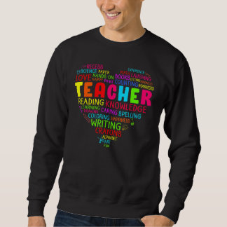 Sweatshirt Équipe Coeur Colorée Équipe Enseignant Squad Premi