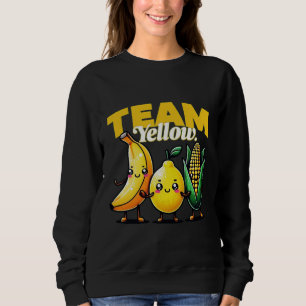 Sweatshirt Équipe Cute jaune Kawaii Fruits et légumes