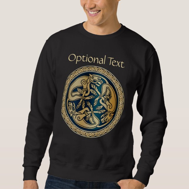 Sweatshirt Équipe cycliste Celte Wolf Knotwork Trip (Devant)