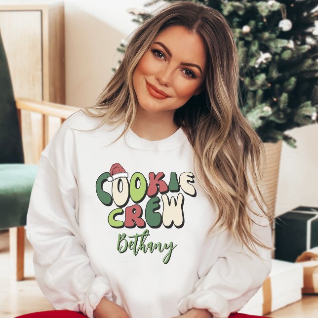 Sweatshirt Équipe de biscuits rétro personnalisée pour Noël (Créateur téléchargé)