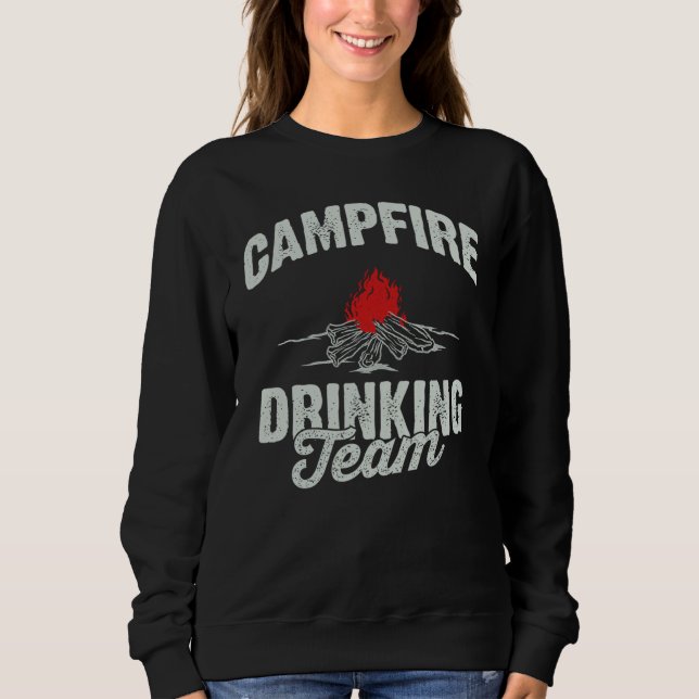 Sweatshirt Équipe de boisson autour du feu de camp (Devant)