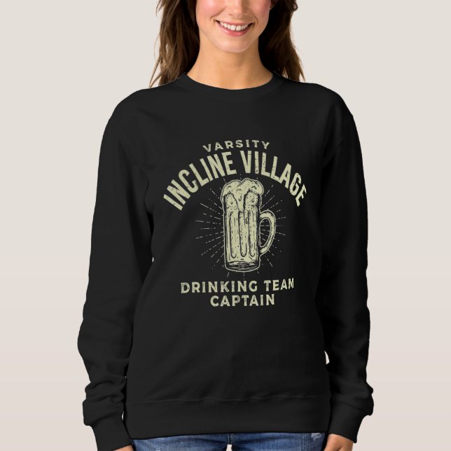 Sweatshirt Équipe de boisson du capitaine de bière de Village (Devant)