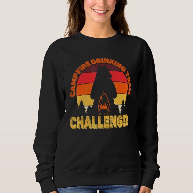 Sweatshirt Équipe de buveurs de feu de camp de campeurs Chall (Devant)