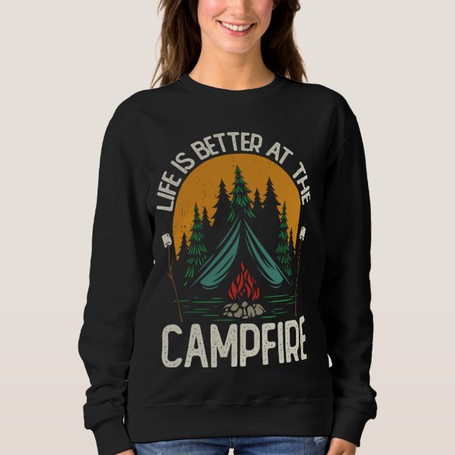 Sweatshirt Équipe De Camping Drôle Hommes Femmes La Vie Est M (Devant)