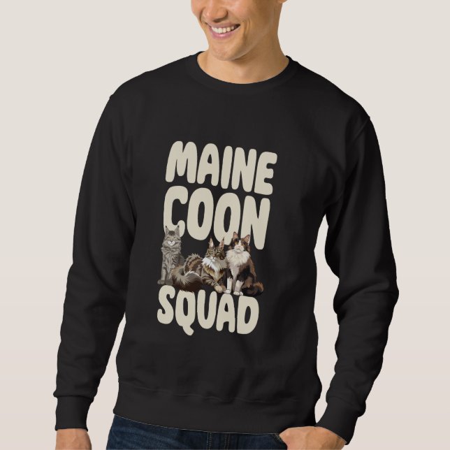 Sweatshirt Équipe de chat Maine Coon Ambiance féline cosy (Devant)