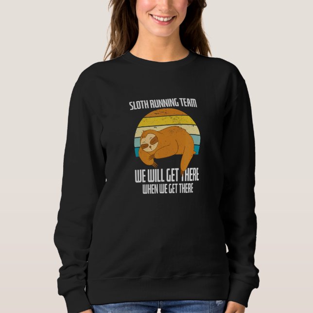 Sweatshirt Équipe de course de Sloth Marathon de marche lente (Devant)
