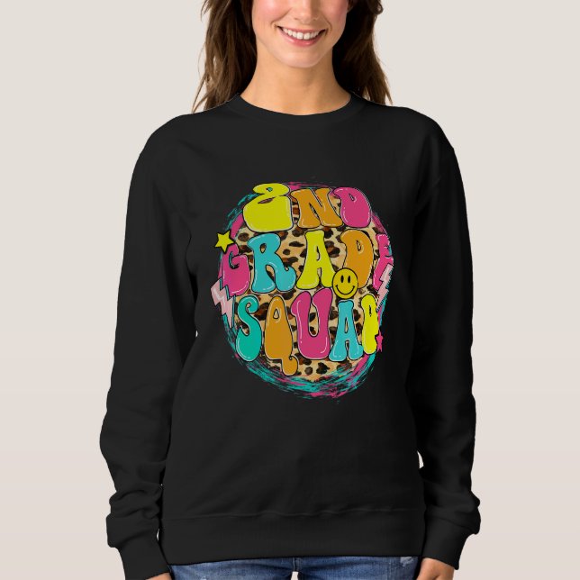 Sweatshirt Équipe de deuxième année rétro léopard professeur  (Devant)