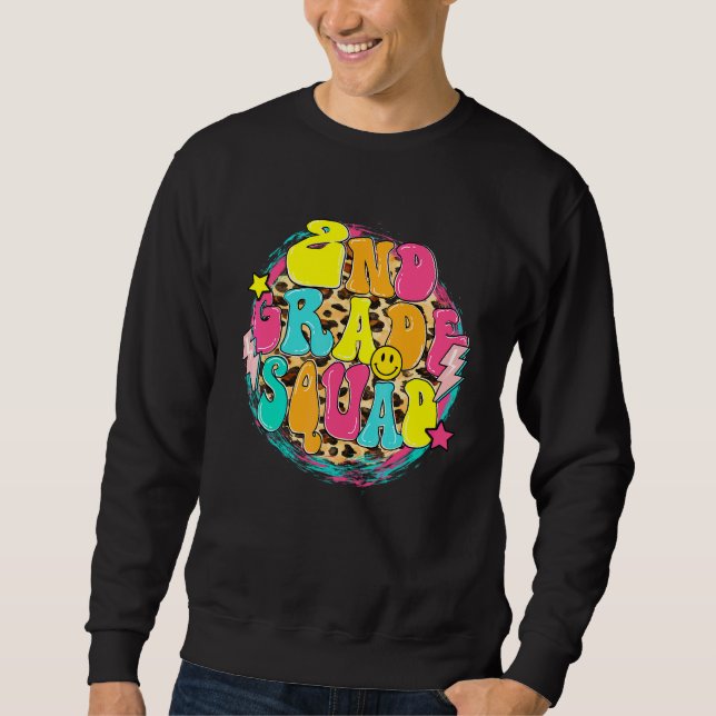 Sweatshirt Équipe de deuxième année rétro léopard professeur  (Devant)