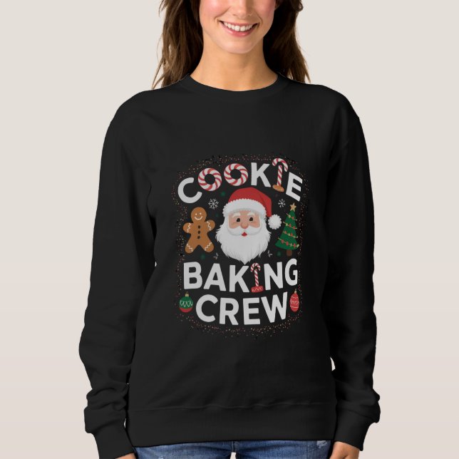 Sweatshirt Équipe de fabrication de biscuits de Noël Famille  (Devant)