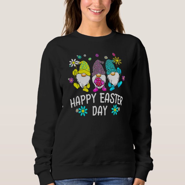 Sweatshirt Équipe de gnome de lapin oeufs de chasse heureux P (Devant)
